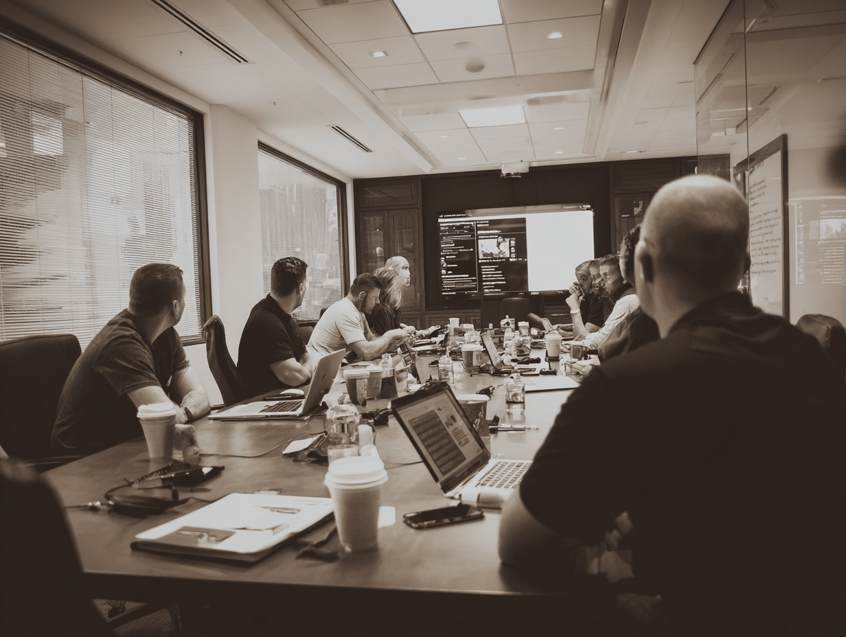 Team collaboration visual for mobile development pod